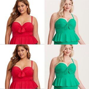 Adorable Red and cute Green Torrid peplum tankinis